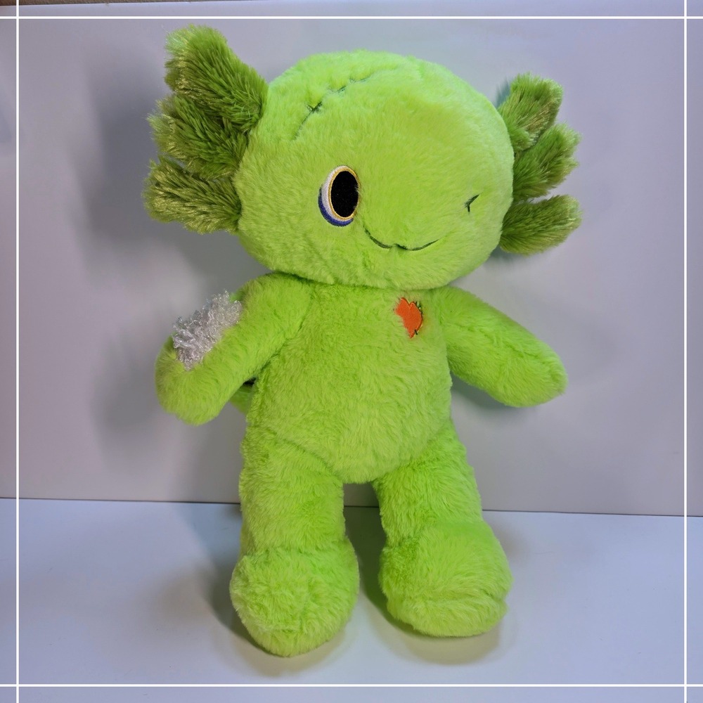 Build-A-Bear Workshop Zombie Axolotl Plush Green Halloween Stuffed Animal 18 BAB